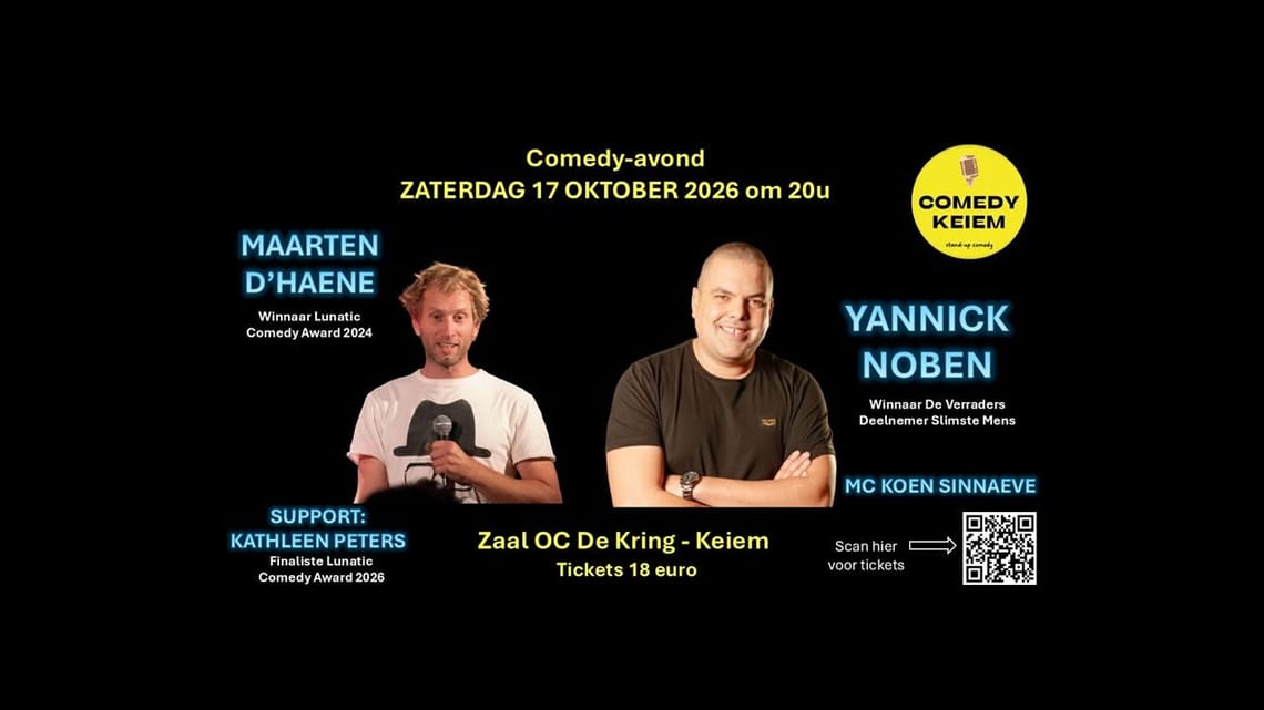 17 oktober 2026 - Comedy avond